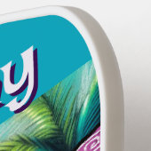 Whimsical Chihuahua Dog Palm Trees Gepersonaliseer Pickleball Paddle (Links Detail)