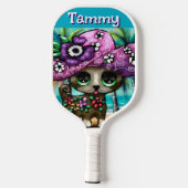 Whimsical Chihuahua Dog Palm Trees Gepersonaliseer Pickleball Paddle (Achterkant)