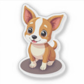 Whimsical Chihuahua, Schattige isometrische pup, k Sticker (Voorkant)