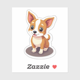 Whimsical Chihuahua, Schattige isometrische pup, k Sticker