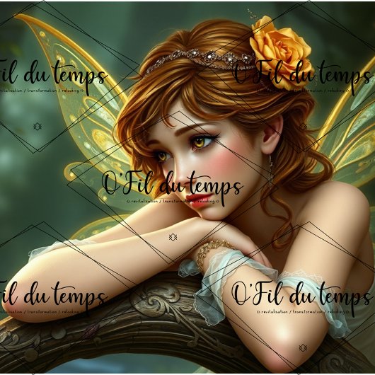 Whimsical Child Fairy - Decoupage Paper Tissuepapier