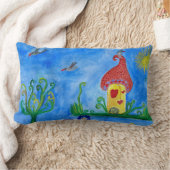Whimsical Child Illustration Lumbar Pillow Kussen (Deken)