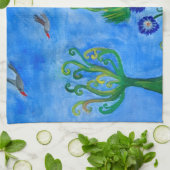 Whimsical Child Illustration Tea Towel Theedoek (Gevouwen)