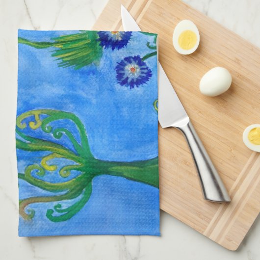 Whimsical Child Illustration Tea Towel Theedoek (Quarter Fold)