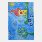 Whimsical Child Illustration Tea Towel Theedoek (Verticaal)