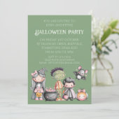 Whimsical Children's Halloween Party Kaart (Staand voorkant)