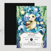 Whimsical Children's Turtle Verjaardag Kaart (Voorkant / Achterkant)