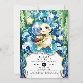 Whimsical Children's Turtle Verjaardag Kaart