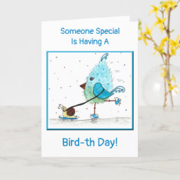 Whimsical Child's Blue Birthday Kaart