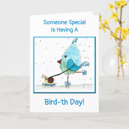 Whimsical Child's Blue Birthday Kaart