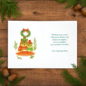 Whimsical  Chipmunk Christmas Greeting Card Feestdagen Kaart