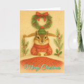 Whimsical Chipmunk Christmas Greeting Card Feestdagen Kaart (Voorkant)