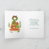 Whimsical  Chipmunk Christmas Greeting Card Feestdagen Kaart (Binnen)