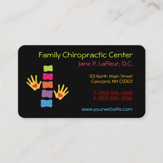 Whimsical Chiropractic Visitekaartjes (Voorkant)