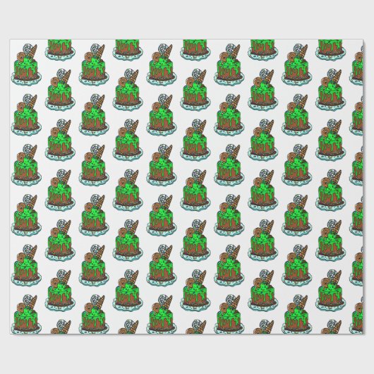 Whimsical Chocolate Birthday Cake Cadeaupapier (Vlak)