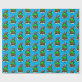 Whimsical Chocolate Birthday Cake Wrapping Paper Cadeaupapier (Vlak)