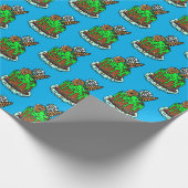 Whimsical Chocolate Birthday Cake Wrapping Paper Cadeaupapier (Hoek)