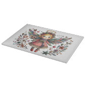 Whimsical Christmas Angel met meerkleurige vleugel Snijplank (Hoek)