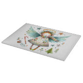 Whimsical Christmas Angel Moderne volkskunst stijl Snijplank (Hoek)
