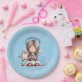 Whimsical Christmas Angel Papieren Bordje (Feest)