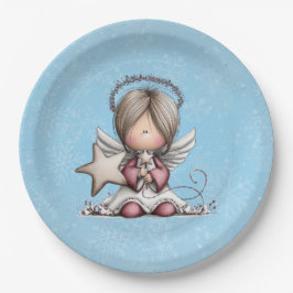 Whimsical Christmas Angel Papieren Bordje
