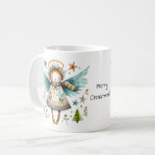 Whimsical Christmas Angel Vrolijk kerstfeest Koffiemok (Voorkant links)