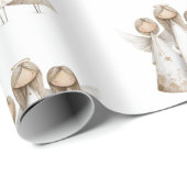 Whimsical Christmas Angels Wrapping Paper Cadeaupapier (Rol Hoek)