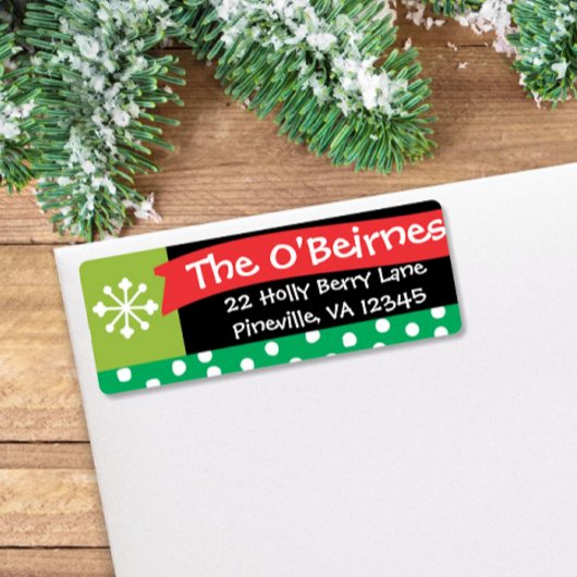 Whimsical Christmas Banner retour adreslabel Etiket