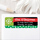 Whimsical Christmas Banner retour adreslabel Etiket (Insitu)