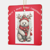 Whimsical Christmas Bear Quote Playful Quirky Cute Keramisch Ornament (Links)