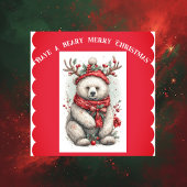 Whimsical Christmas Bear Quote Playful Quirky Cute Sticker