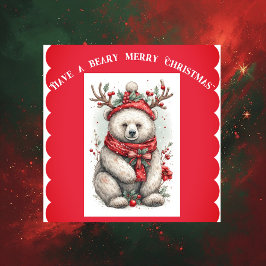 Whimsical Christmas Bear Quote Playful Quirky Cute Sticker