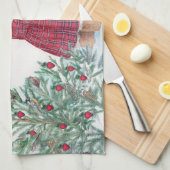 Whimsical Christmas Beer Winter Pine Theedoek (Quarter Fold)