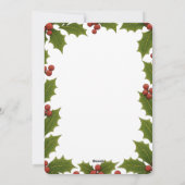 Whimsical Christmas Bell & Holly Foto Feestdagenkaart (Achterkant)