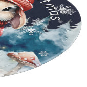 Whimsical Christmas Bunny gepersonaliseerd Snijplank (Hoek)