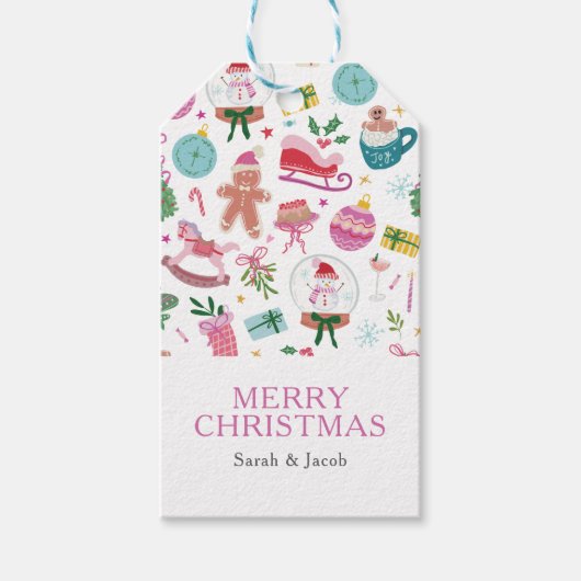 Whimsical Christmas Cadeaulabel (Voorkant)