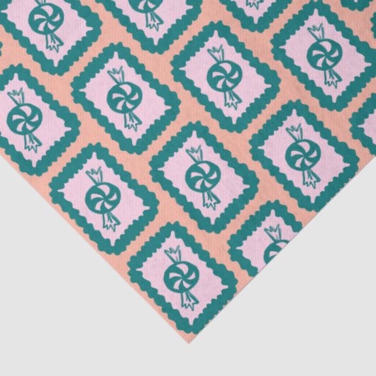 Whimsical Christmas Candy Cute Bright Holiday Tissuepapier (Detail)