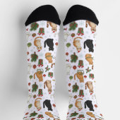 Whimsical Christmas Cat Pattern Socks Sokken (Top)