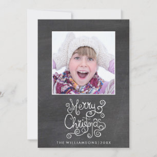 Whimsical Christmas Chalkboard Kalligrafie Foto Feestdagenkaart