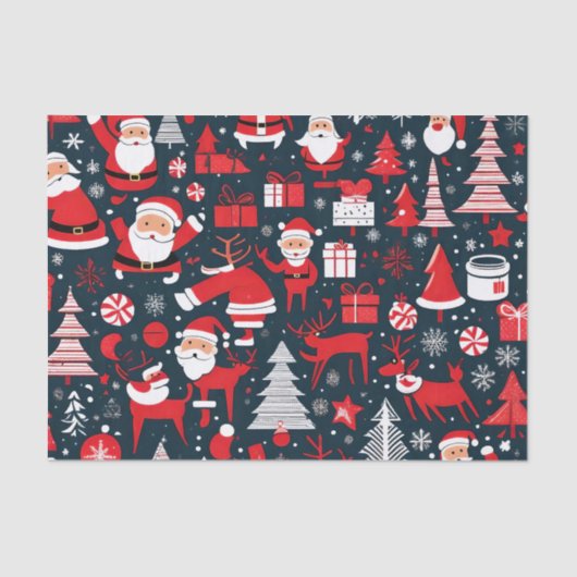 Whimsical Christmas Charm: Wees goed of ik zal sms Tissuepapier (Voorkant)