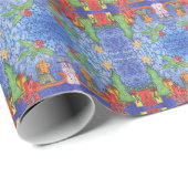 Whimsical Christmas Cheer Waterverf Painting Cadeaupapier (Rol Hoek)