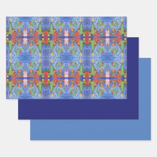 Whimsical Christmas Cheer Waterverf Painting Inpakpapier Vel (Set)