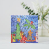 Whimsical Christmas Cheer Waterverf Painting Kaart (Staand voorkant)