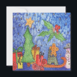 Whimsical Christmas Cheer Waterverf Painting Kaart<br><div class="desc">Greeting Note Kaart bedrukt met Whimsical Christmas Cheer Waterverf Schilderen origineel artwork ontwerp en selecteer producten collectie door TheFabricSeal print on demand shop op Zazzle.com #ZazzleMade https://www.zazzle.com/store/thefabricseal TheFabricSeal©️Original. Deze vrolijk leuke design afbeelding print is een handgeschilderd waterverf schilderij met een klassiek kerstvakantie thema van blijdschap en blijdschap met een peperkoek...</div>