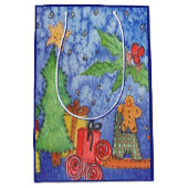 Whimsical Christmas Cheer Waterverf Painting Medium Cadeauzakje (Voorkant)