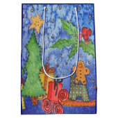 Whimsical Christmas Cheer Waterverf Painting Medium Cadeauzakje (Achterkant)