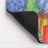 Whimsical Christmas Cheer Waterverf Painting Muismat (Hoek)