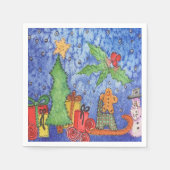 Whimsical Christmas Cheer Waterverf Painting Servet (Voorkant)