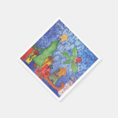 Whimsical Christmas Cheer Waterverf Painting Servet (Hoek)