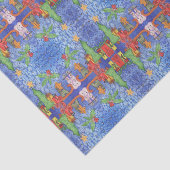 Whimsical Christmas Cheer Waterverf Painting Tissuepapier (Detail)